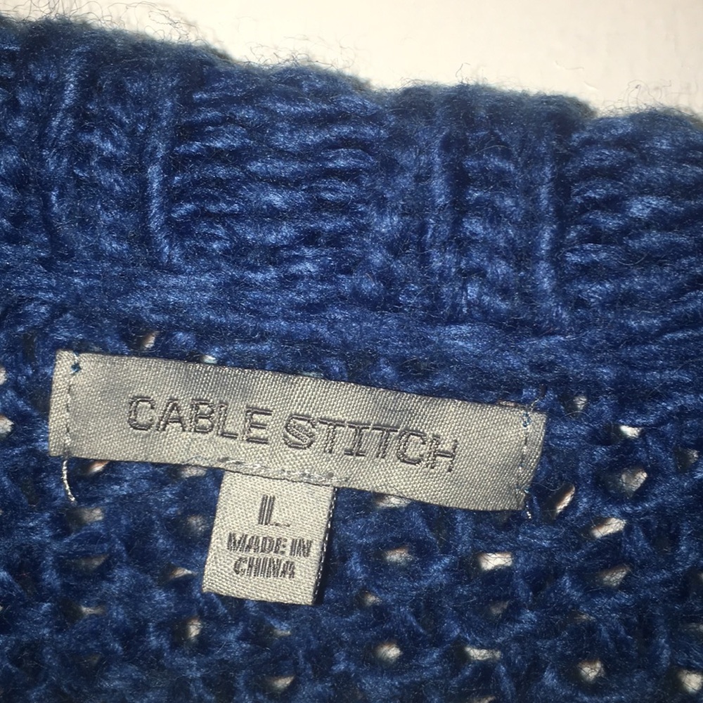 Blue Knit OverCoat - Picture 3 of 4